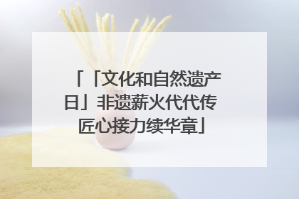 「文化和自然遗产日」非遗薪火代代传 匠心接力续华章