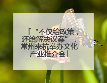 “不仅给政策，还给解决议案”，常州来杭举办文化产业推介会