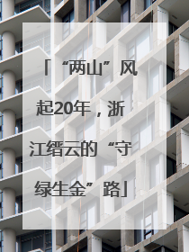 “两山”风起20年，浙江缙云的“守绿生金”路