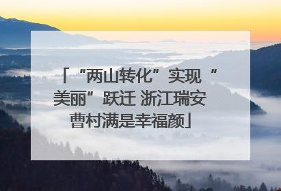 “两山转化”实现“美丽”跃迁 浙江瑞安曹村满是幸福颜