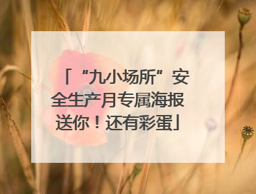 “九小场所”安全生产月专属海报送你！还有彩蛋