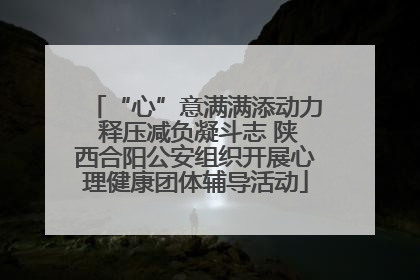 “心”意满满添动力 释压减负凝斗志 陕西合阳公安组织开展心理健康团体辅导活动