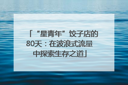 “星青年”饺子店的80天：在波浪式流量中探索生存之道