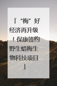“梅”好经济再升级！保康签约野生蜡梅生物科技项目