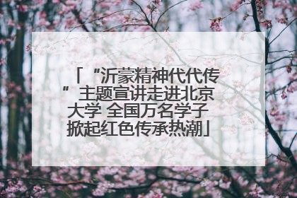 “沂蒙精神代代传”主题宣讲走进北京大学 全国万名学子掀起红色传承热潮