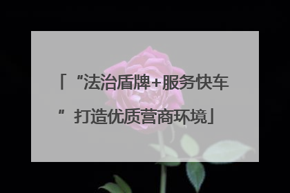 “法治盾牌+服务快车”打造优质营商环境