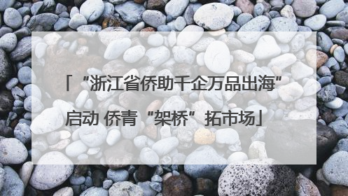 “浙江省侨助千企万品出海”启动 侨青“架桥”拓市场