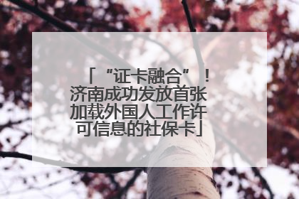 “证卡融合”！济南成功发放首张加载外国人工作许可信息的社保卡