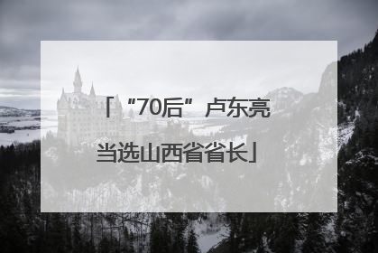 “70后”卢东亮当选山西省省长