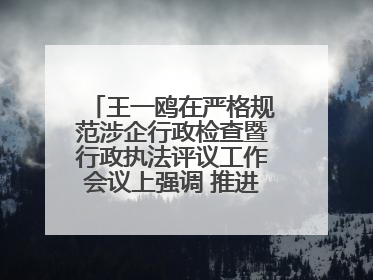 王一鸥在严格规范涉企行政检查暨行政执法评议工作会议上强调 推进涉企行政检查质效大幅提升