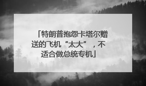 特朗普抱怨卡塔尔赠送的飞机“太大”，不适合做总统专机