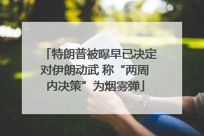 特朗普被曝早已决定对伊朗动武 称“两周内决策”为烟雾弹