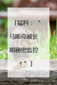 猛料：“马斯克被长期秘密监控！”