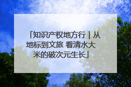 知识产权地方行｜从地标到文旅 看清水大米的破次元生长