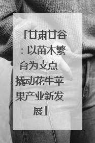 甘肃甘谷：以苗木繁育为支点 撬动花牛苹果产业新发展