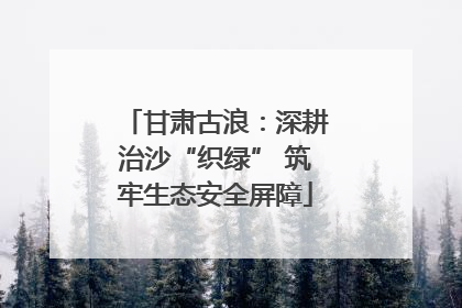 甘肃古浪：深耕治沙“织绿” 筑牢生态安全屏障