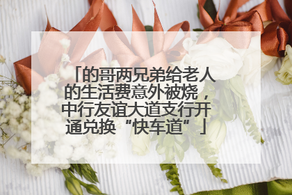 的哥两兄弟给老人的生活费意外被烧，中行友谊大道支行开通兑换“快车道”