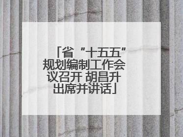 省“十五五”规划编制工作会议召开 胡昌升出席并讲话