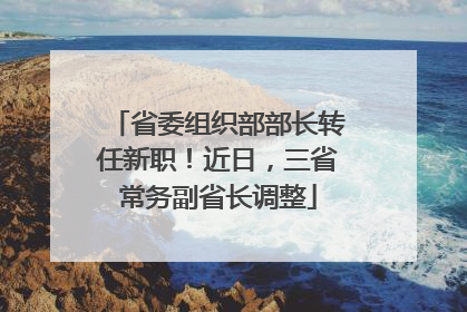 省委组织部部长转任新职！近日，三省常务副省长调整