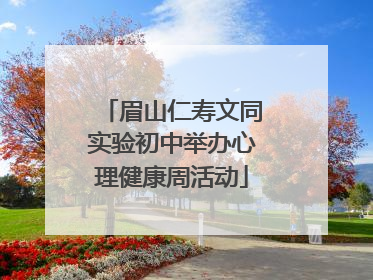 眉山仁寿文同实验初中举办心理健康周活动