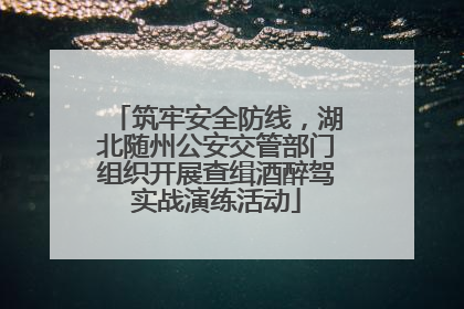 筑牢安全防线，湖北随州公安交管部门组织开展查缉酒醉驾实战演练活动