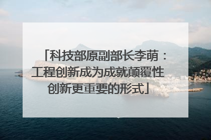科技部原副部长李萌：工程创新成为成就颠覆性创新更重要的形式
