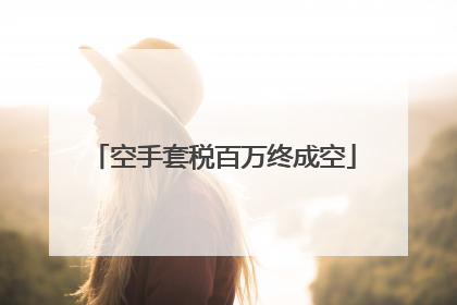 空手套税百万终成空
