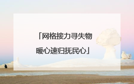 网格接力寻失物 暖心速归抚民心