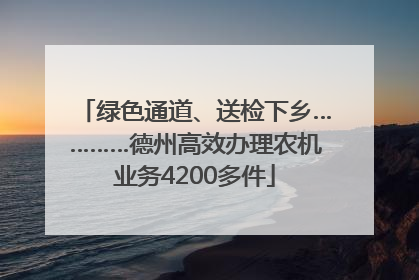 绿色通道、送检下乡…………德州高效办理农机业务4200多件