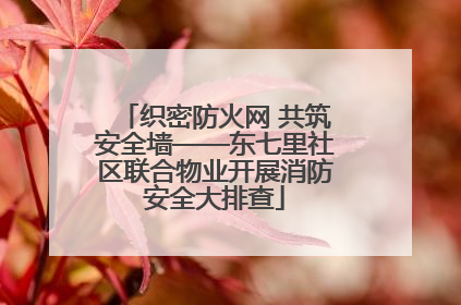 织密防火网 共筑安全墙——东七里社区联合物业开展消防安全大排查