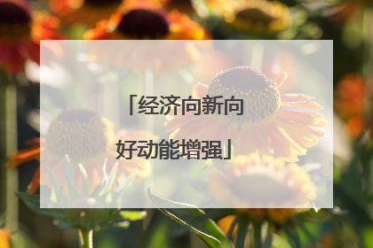 经济向新向好动能增强