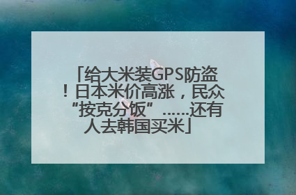 给大米装GPS防盗！日本米价高涨，民众“按克分饭”……还有人去韩国买米
