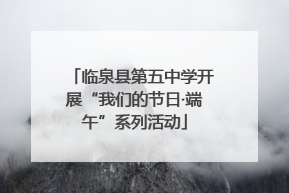 临泉县第五中学开展“我们的节日·端午”系列活动