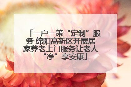 一户一策“定制”服务 绵阳高新区开展居家养老上门服务让老人“净”享安康