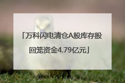 万科闪电清仓A股库存股 回笼资金4.79亿元