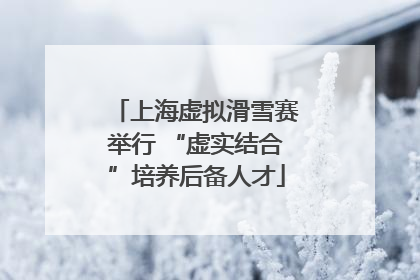 上海虚拟滑雪赛举行 “虚实结合”培养后备人才