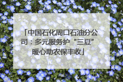 中国石化周口石油分公司：多元服务护“三夏” 暖心助农保丰收
