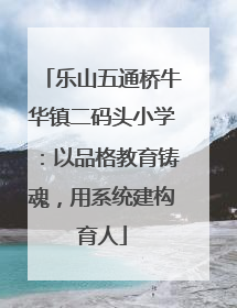 乐山五通桥牛华镇二码头小学：以品格教育铸魂，用系统建构育人
