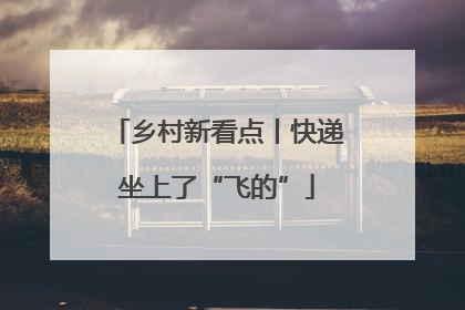 乡村新看点丨快递坐上了“飞的”