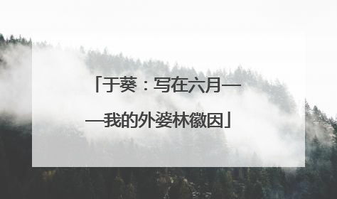 于葵：写在六月——我的外婆林徽因