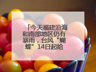 今天福建沿海和南部地区仍有暴雨，台风“蝴蝶”14日起给福建带来影响