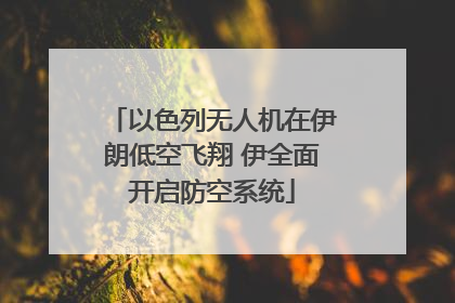 以色列无人机在伊朗低空飞翔 伊全面开启防空系统