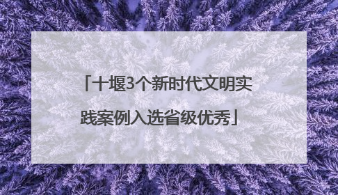 十堰3个新时代文明实践案例入选省级优秀
