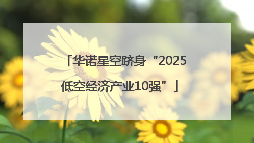 华诺星空跻身“2025低空经济产业10强”