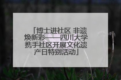 博士进社区 非遗焕新彩——四川大学携手社区开展文化遗产日特别活动
