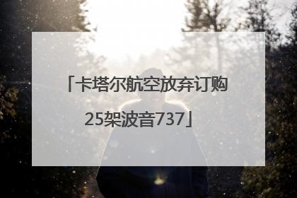 卡塔尔航空放弃订购25架波音737