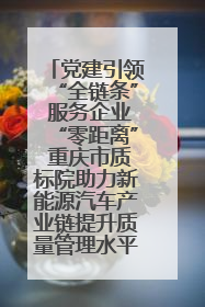 党建引领“全链条” 服务企业“零距离” 重庆市质标院助力新能源汽车产业链提升质量管理水平