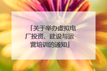 关于举办虚拟电厂投资、建设与运营培训的通知