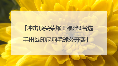 冲击顶尖荣耀！福建3名选手出战印尼羽毛球公开赛