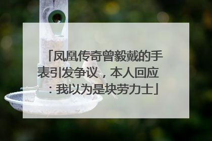 凤凰传奇曾毅戴的手表引发争议，本人回应：我以为是块劳力士